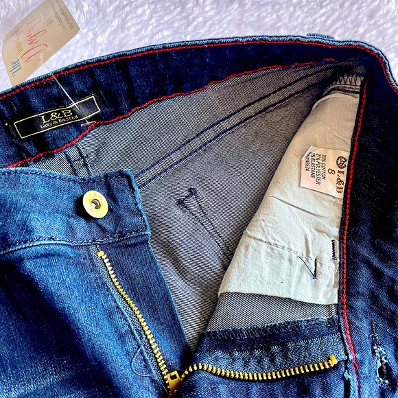 *NWT* L&B, “Lucky & Blessed” Dark Wash, Distressed Knee Skinny Jeans - Picture 7 of 8